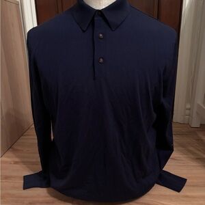 Kiton Blue Wool Dress Shirt